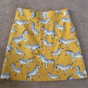Ann Taylor//Mustard yellow zebra skirt